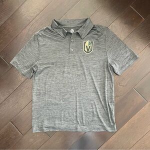 Las Vegas Golden Knights Shirt Polo Mens Large Fanatics Hockey Gray EUC